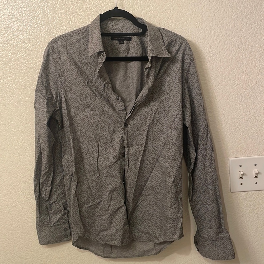Small men’s John Varatos Gray printed casual button down